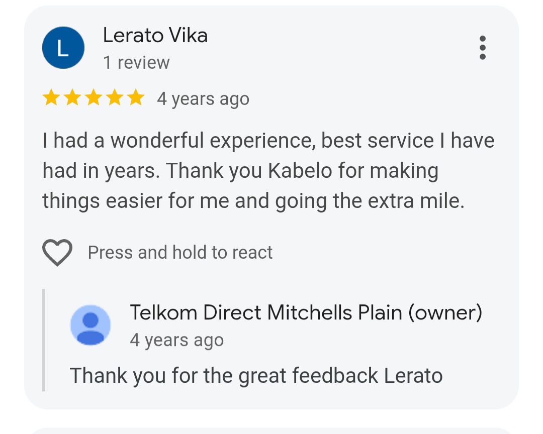 Telkom Customer Review 3